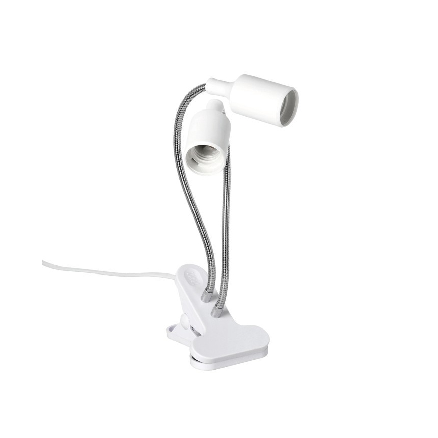 Fleksibel bordlampe med klemme til plantevækst PLANTY 2xE27/30W/230V hvid