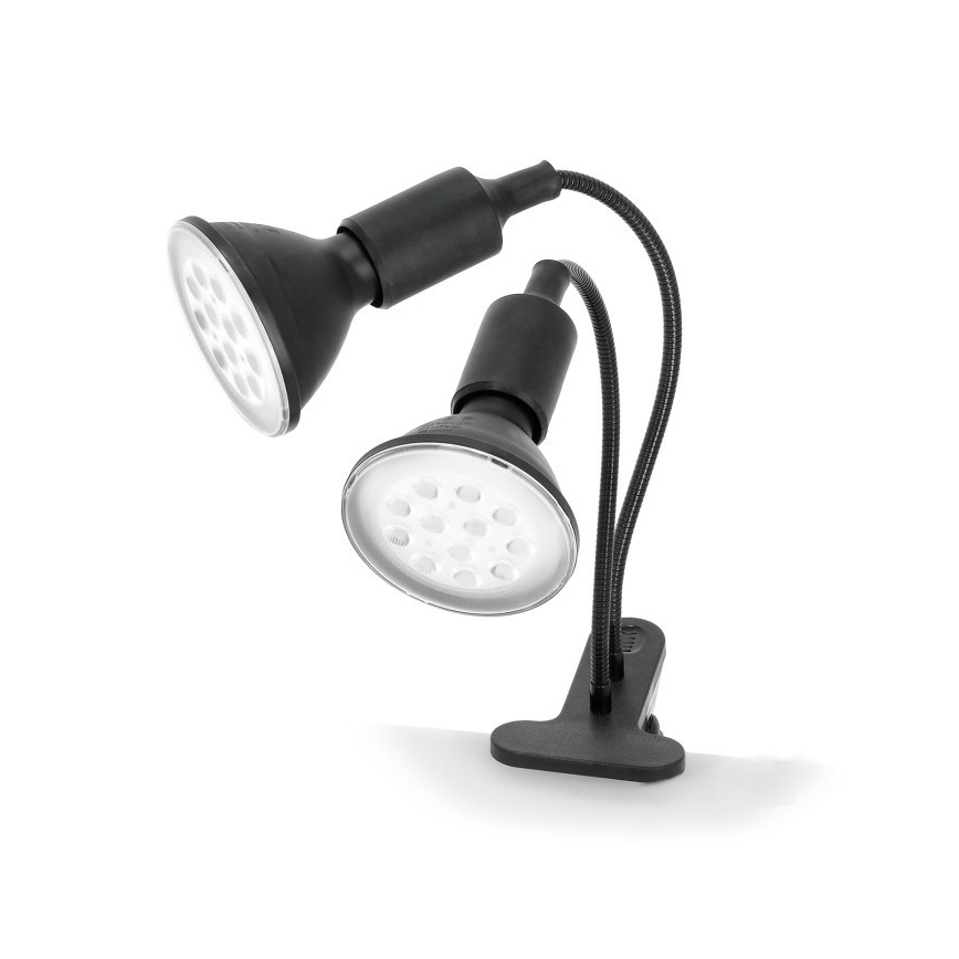 Fleksibel bordlampe med klemme til plantevækst PLANTY 2xE27/30W/230V sort