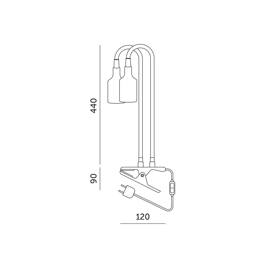 Fleksibel bordlampe med klemme til plantevækst PLANTY 2xE27/30W/230V sort