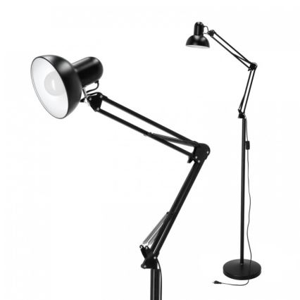 Fleksibel gulvlampe AURIQ 1xE27/60W/230V 184 cm sort