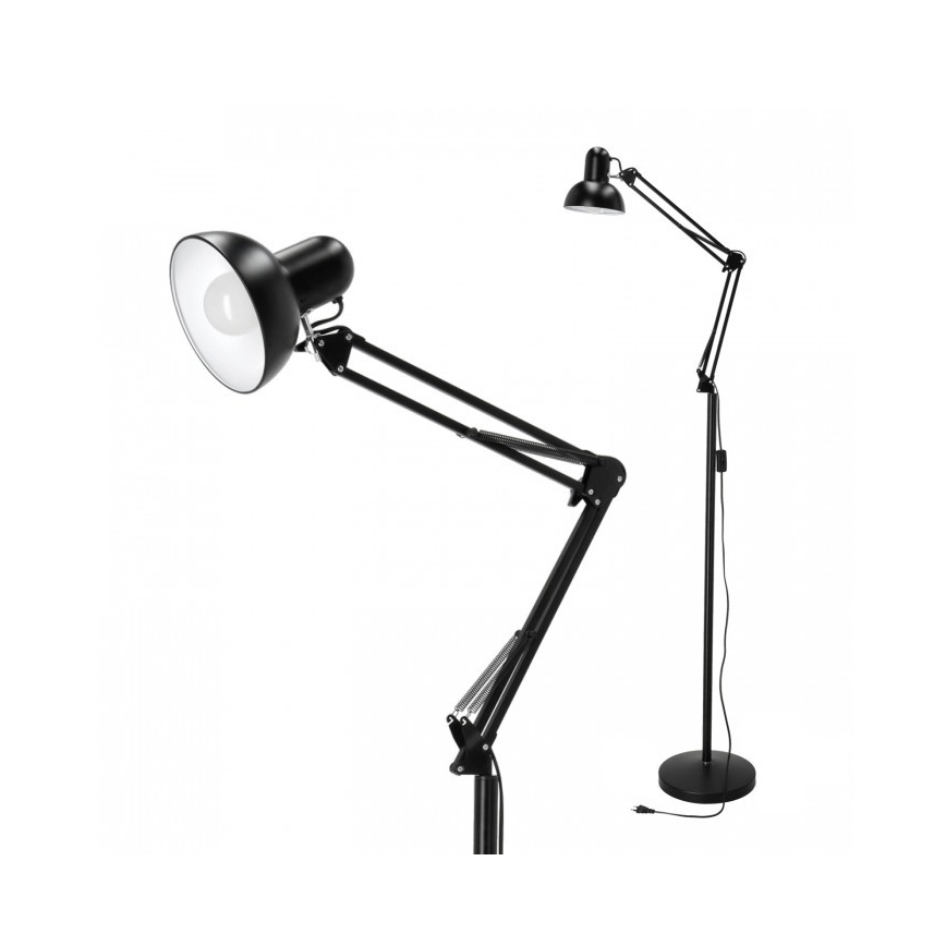 Fleksibel gulvlampe AURIQ 1xE27/60W/230V 184 cm sort
