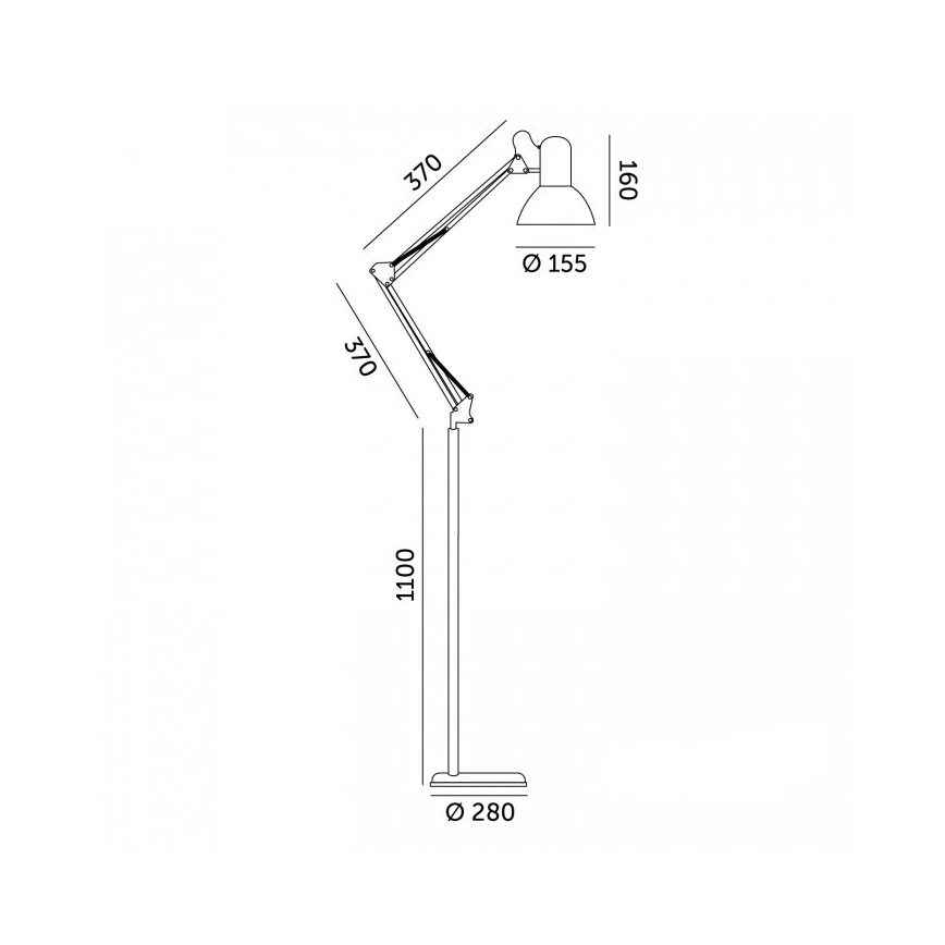 Fleksibel gulvlampe AURIQ 1xE27/60W/230V 184 cm sort