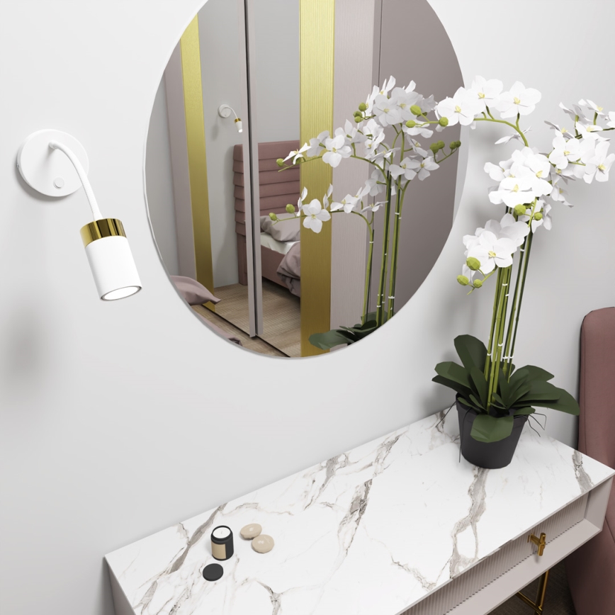 Fleksibel bordlampe JOKER 1xGU10/8W/230V hvid/guld