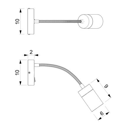 Fleksibel bordlampe JOKER 1xGU10/8W/230V hvid/guld