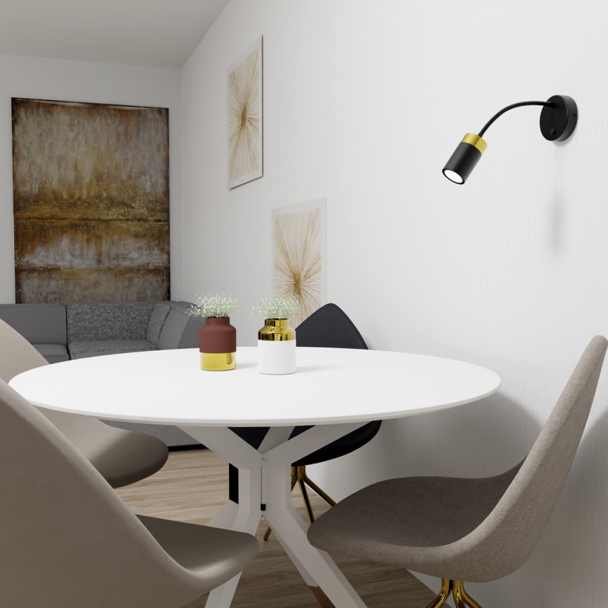 Fleksibel bordlampe JOKER 1xGU10/8W/230V sort/guld