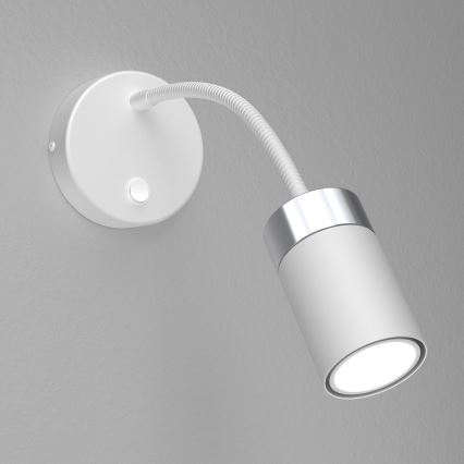 Fleksibel lampe JOKER 1xGU10/8W/230V hvid/mat krom