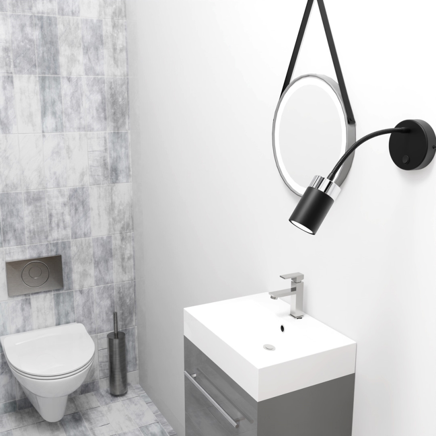 Fleksibel bordlampe JOKER 1xGU10/8W/230V sort/mat krom