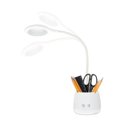 Fleksibel LED bordlampe dæmpbar og genopladelig LUSIA LED/5W/5V 3000/4000K 1200 mAh hvid