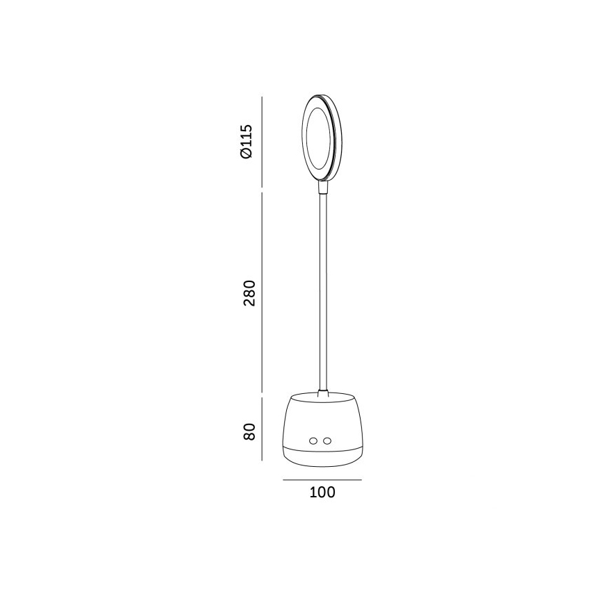Fleksibel LED bordlampe dæmpbar og genopladelig LUSIA LED/5W/5V 3000/4000K 1200 mAh hvid