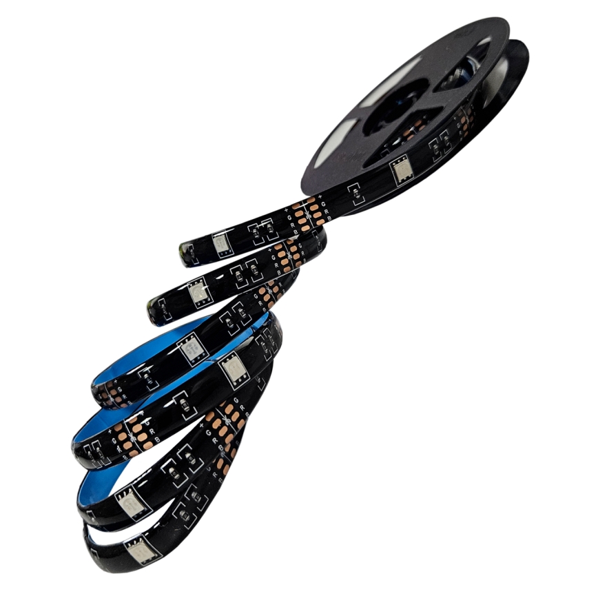 Fleksibel LED strip m. RGB-farver dæmpbar LED/6W/5V USB 2 m + fjernbetjening