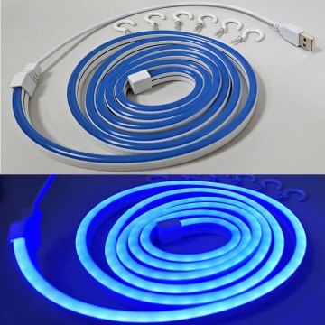Fleksibel LED strip NEON LED/5V USB 1,8 m blå