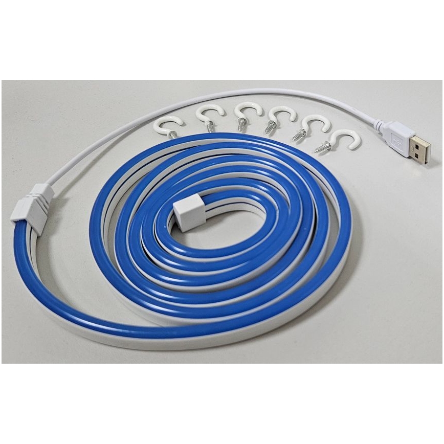 Fleksibel LED strip NEON LED/5V USB 1,8 m blå