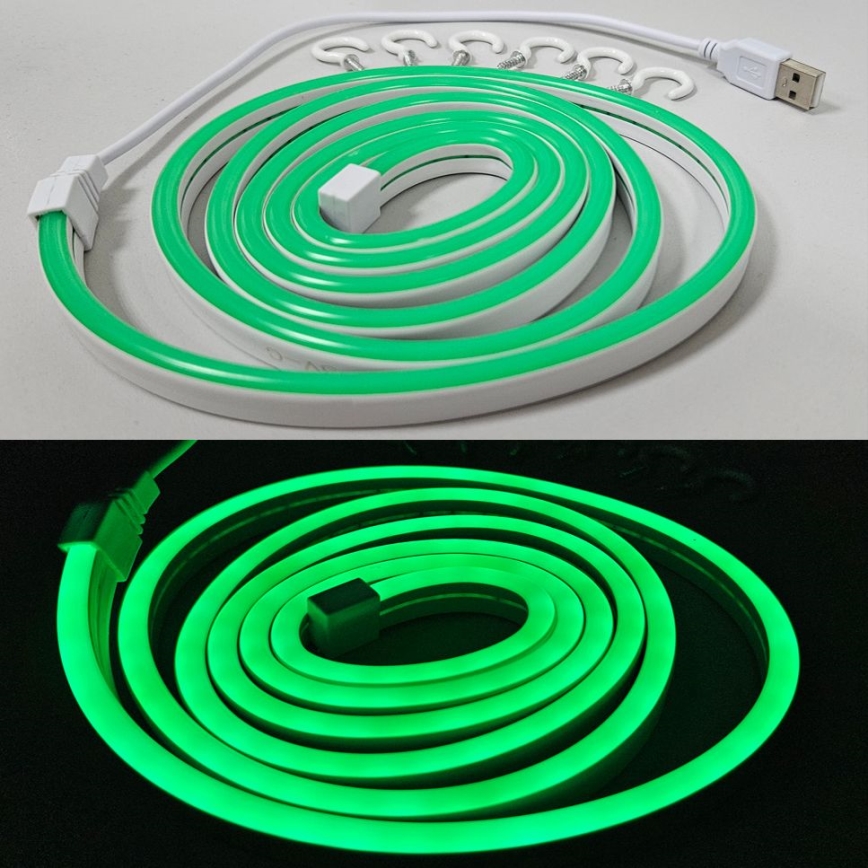 Fleksibel LED strip NEON LED/5V USB 1,8 m grøn