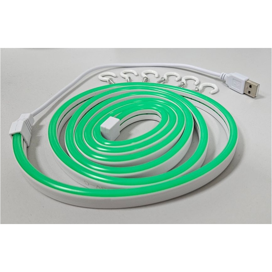 Fleksibel LED strip NEON LED/5V USB 1,8 m grøn