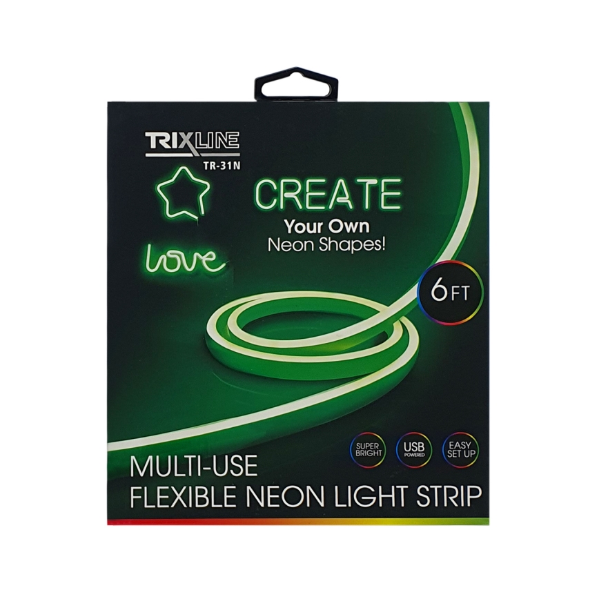 Fleksibel LED strip NEON LED/5V USB 1,8 m grøn