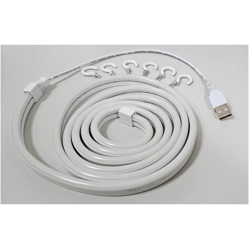 Fleksibel LED strip NEON LED/5V USB 1,8 m hvid