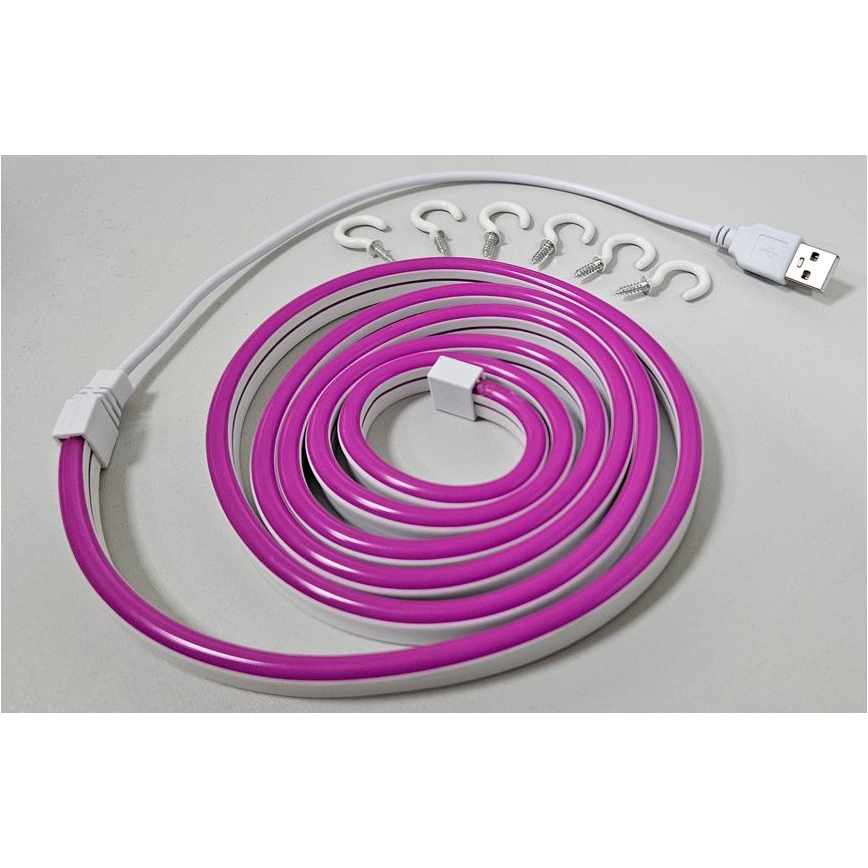 Fleksibel LED strip NEON LED/5V USB 1,8 m lilla