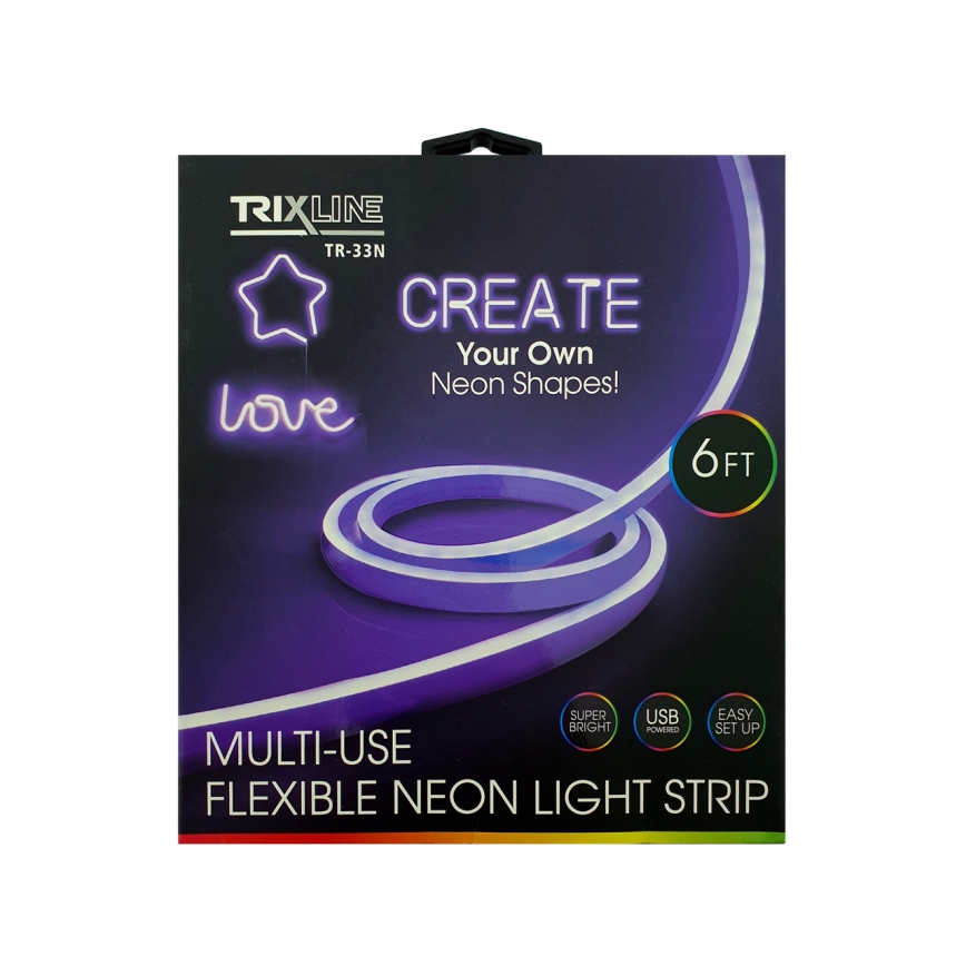 Fleksibel LED strip NEON LED/5V USB 1,8 m lilla