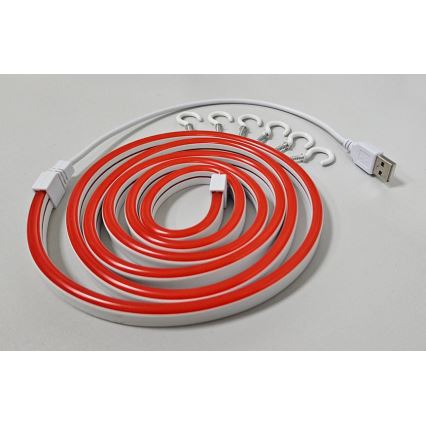 Fleksibel LED strip NEON LED/5V USB 1,8 m rød