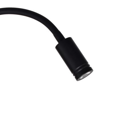Fleksibel LED væglampe BASE 1xLED/8W+1xLED/2W/230V sort/sølvfarvet