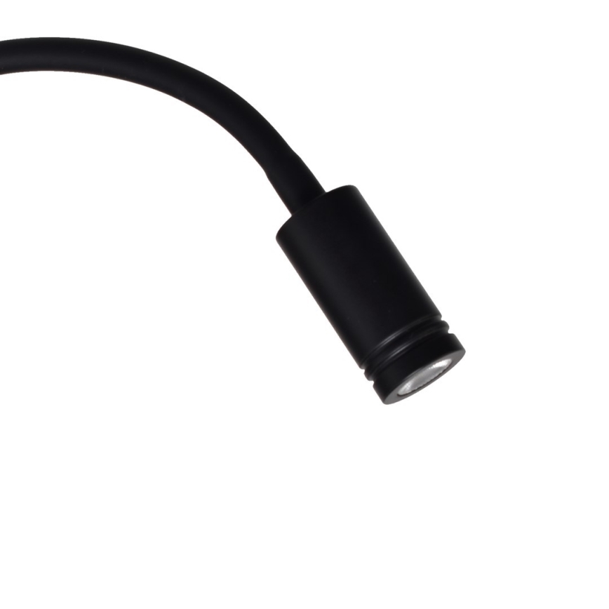 Fleksibel LED væglampe BASE 1xLED/8W+1xLED/2W/230V sort/sølvfarvet
