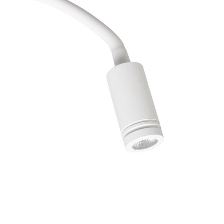 Fleksibel LED væglampe med USB BASE 1xLED/8W+1xLED/2W/230V hvid