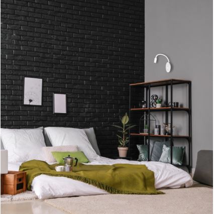 Fleksibel LED væglampe med USB BASE 1xLED/8W+1xLED/2W/230V hvid/sølvfarvet