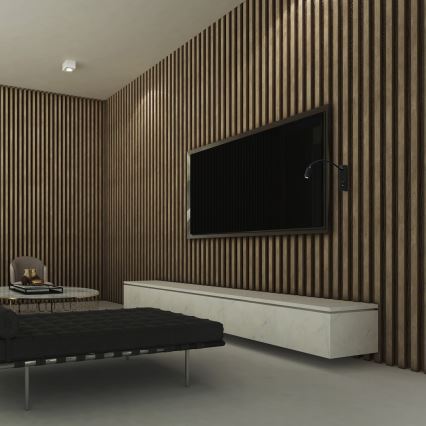 Fleksibel LED-væglampe med USB BASE LED/8W+LED/2W/230V sort