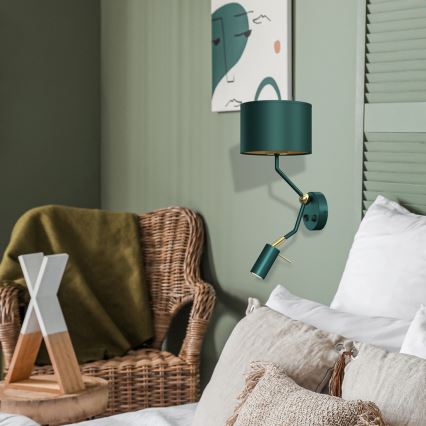 Fleksibelt lysarmatur VERDE 1xE27/60W/230V + 1xGU10-MR11/7W grøn