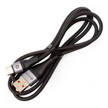 Flettet USB-kabel USB-A / USB-C stik 18W 1 m sort