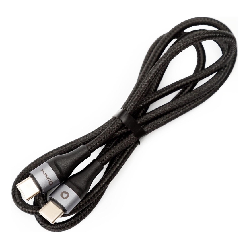 Flettet USB-kabel USB-C / USB-C stik 60W 1 m sort