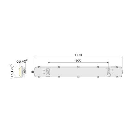 Fluorescerende arbejdslampe 2xG13/18W/230V IP65 1200 mm