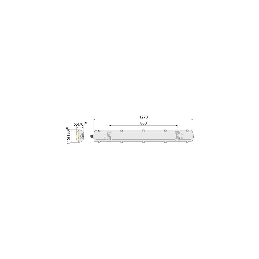 Fluorescerende arbejdslampe 2xG13/18W/230V IP65 1200 mm