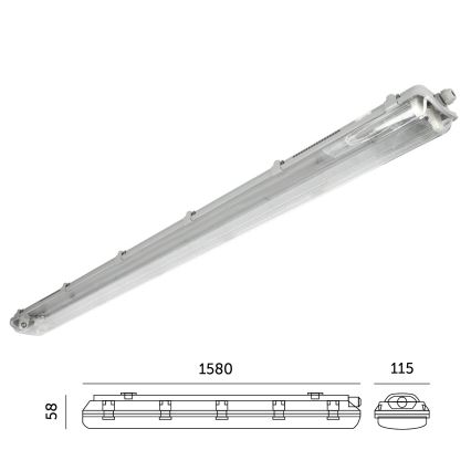 Fluorescerende arbejdslampe 2xG13/22W/230V IP65