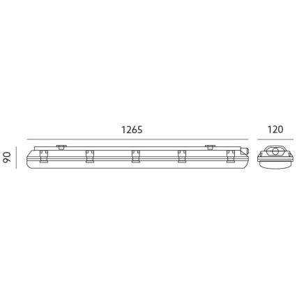 Fluorescerende arbejdslampe T8 2xG13/18W/230V IP65