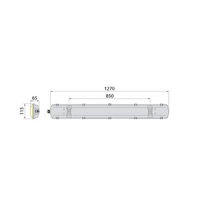Fluorescerende LED lampe 2xG13/18W/230V IP65 1270 mm