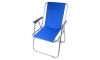 Foldbar campingstol blå/mat krom