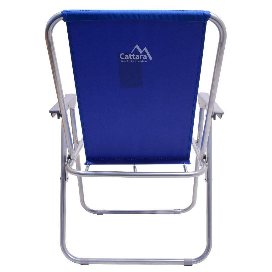 Foldbar campingstol blå/mat krom