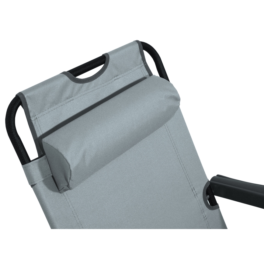 Foldbar campingstol grå/sort