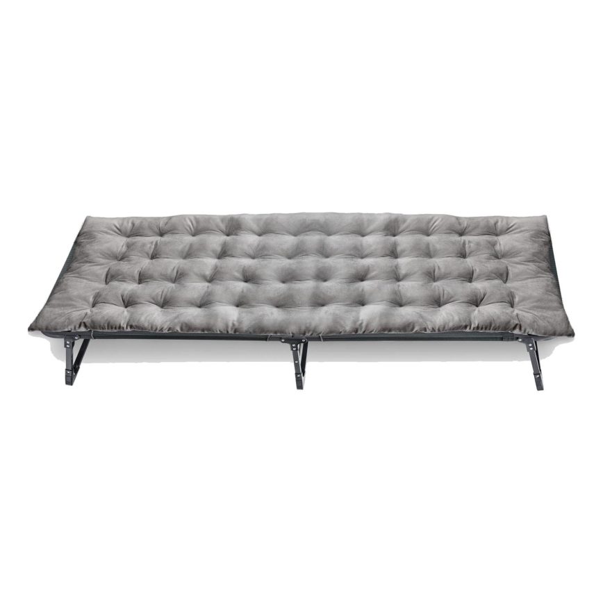 Foldbar campingstol med madras grå