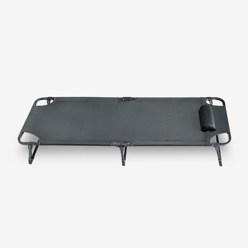 Foldbar campingstol med madras grå