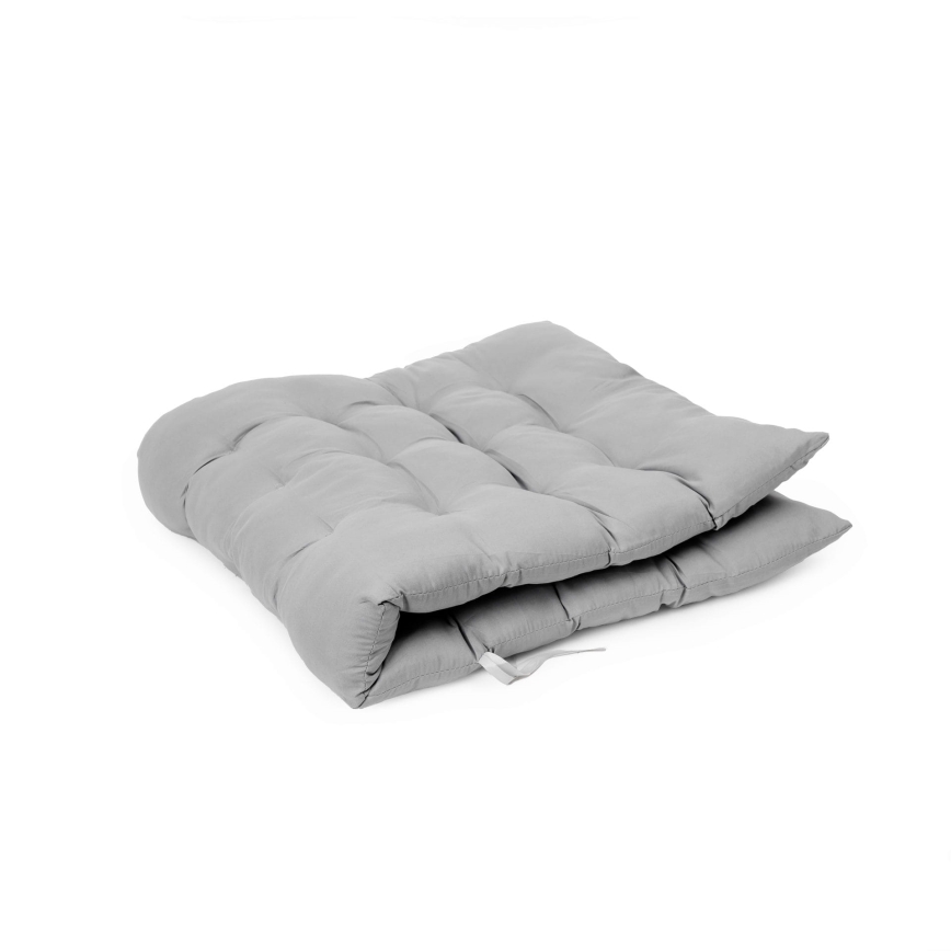 Foldbar campingstol med madras sort/grå