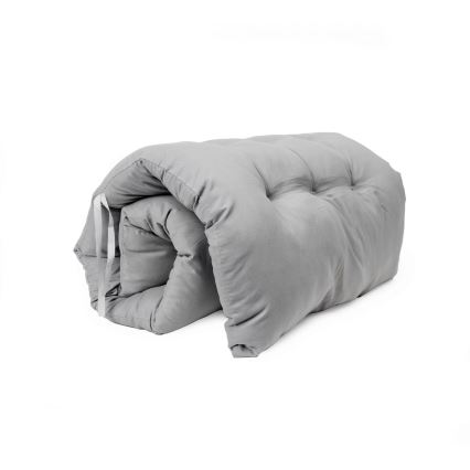 Foldbar campingstol med madras sort/grå