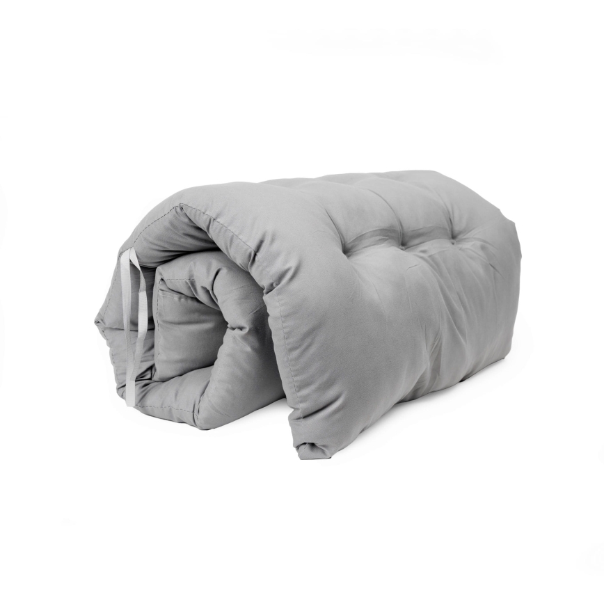 Foldbar campingstol med madras sort/grå