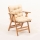 Foldbar havestol med pude beige/avnbøg
