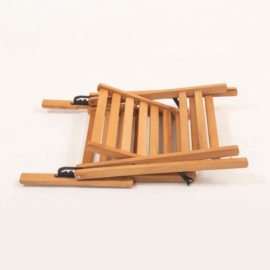 Foldbar havestol med pude beige/avnbøg