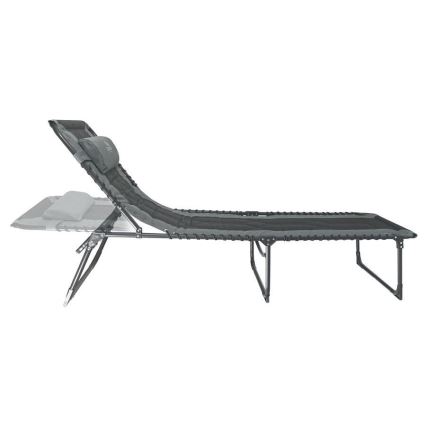 Foldbar liggestol til camping, grå