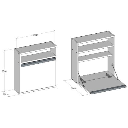 Foldbart arbejdsbord OPTIMUM 60x64 cm hvid