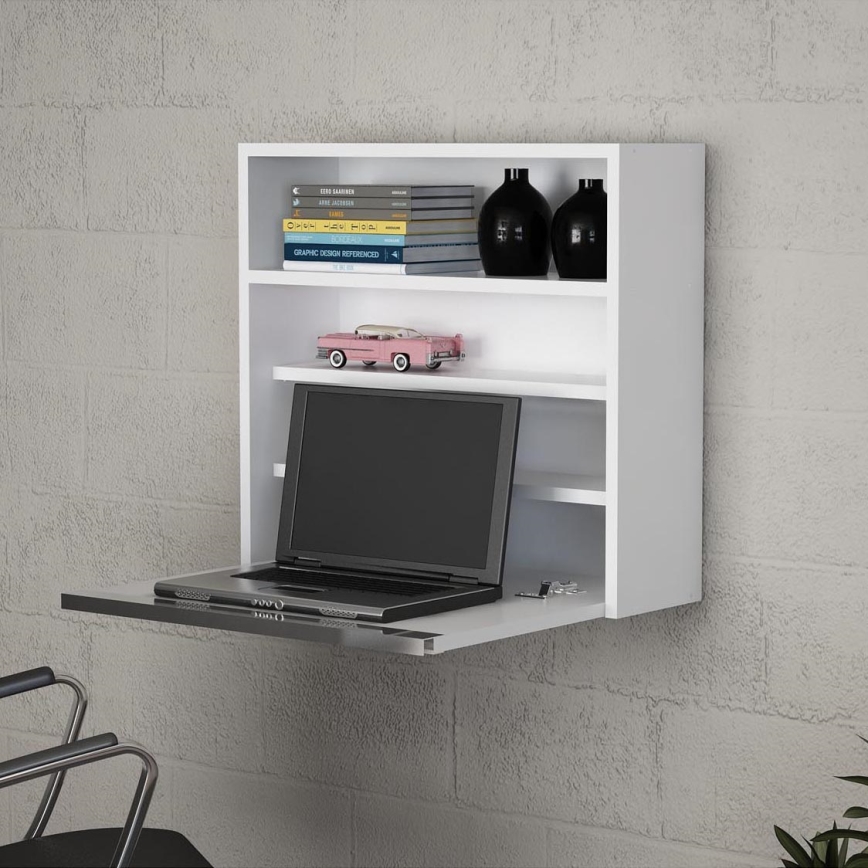 Foldbart arbejdsbord VIOLIN 63,6x60 cm hvid