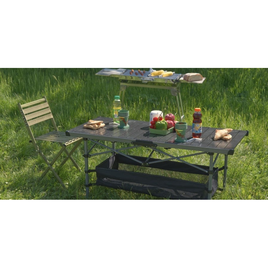 Foldbart campingbord 123x55 cm antracit